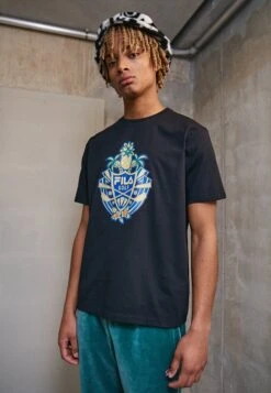 Fila Twistetal Graphic Tee - T-Shirt Print - Black