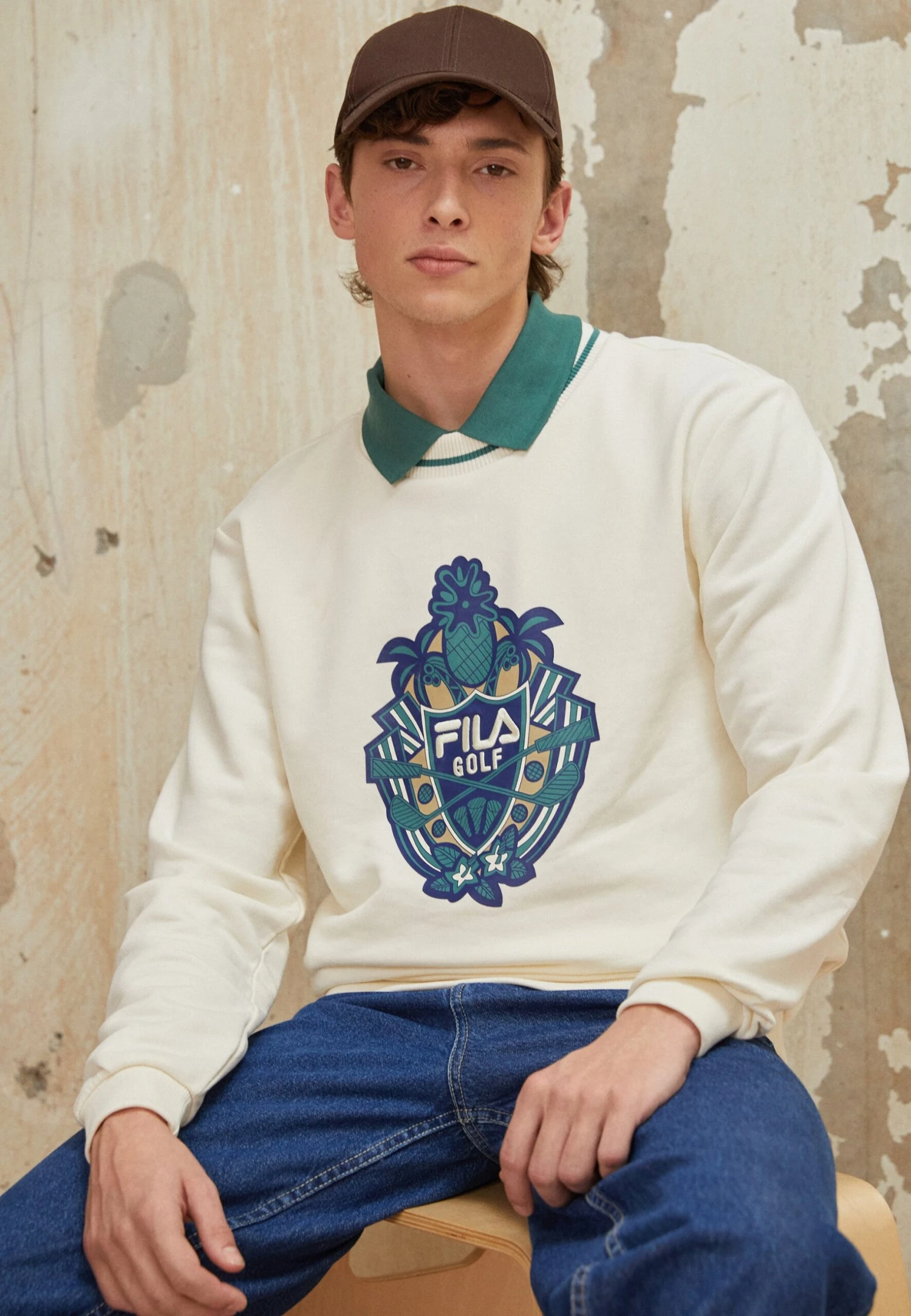 Fila Tostedt Crew - Sweater - Antique White 1 Fila Tostedt Crew - Sweater - Antique White