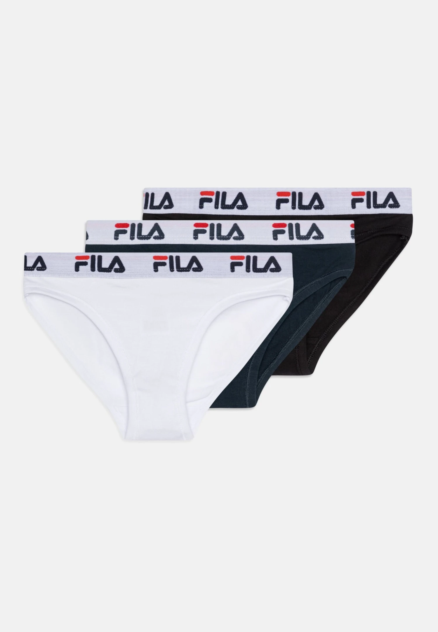 Fila Junior Girls Briefs 3 Pack - Slip - Black/White/Navy 1 Fila Junior Girls Briefs 3 Pack - Slip - Black/White/Navy