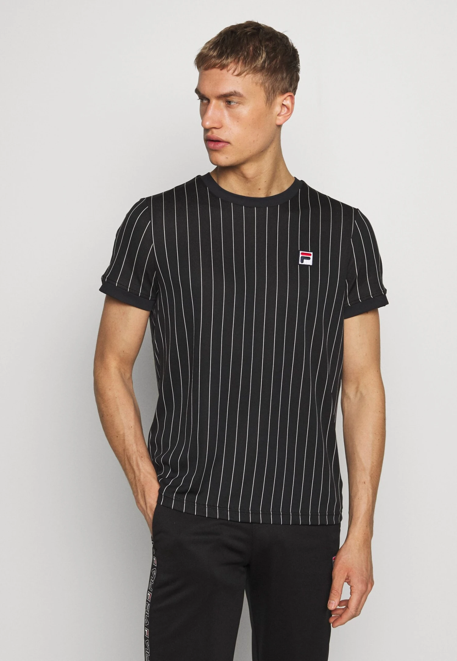 Fila Stripes - T-Shirt Print - Black/White 1 Fila Stripes - T-Shirt Print - Black/White