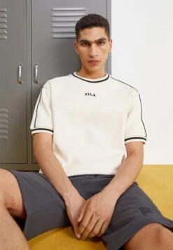 Fila Tanggu Dropped Shoulder Tee - T-Shirt Print - Whitecap Gray