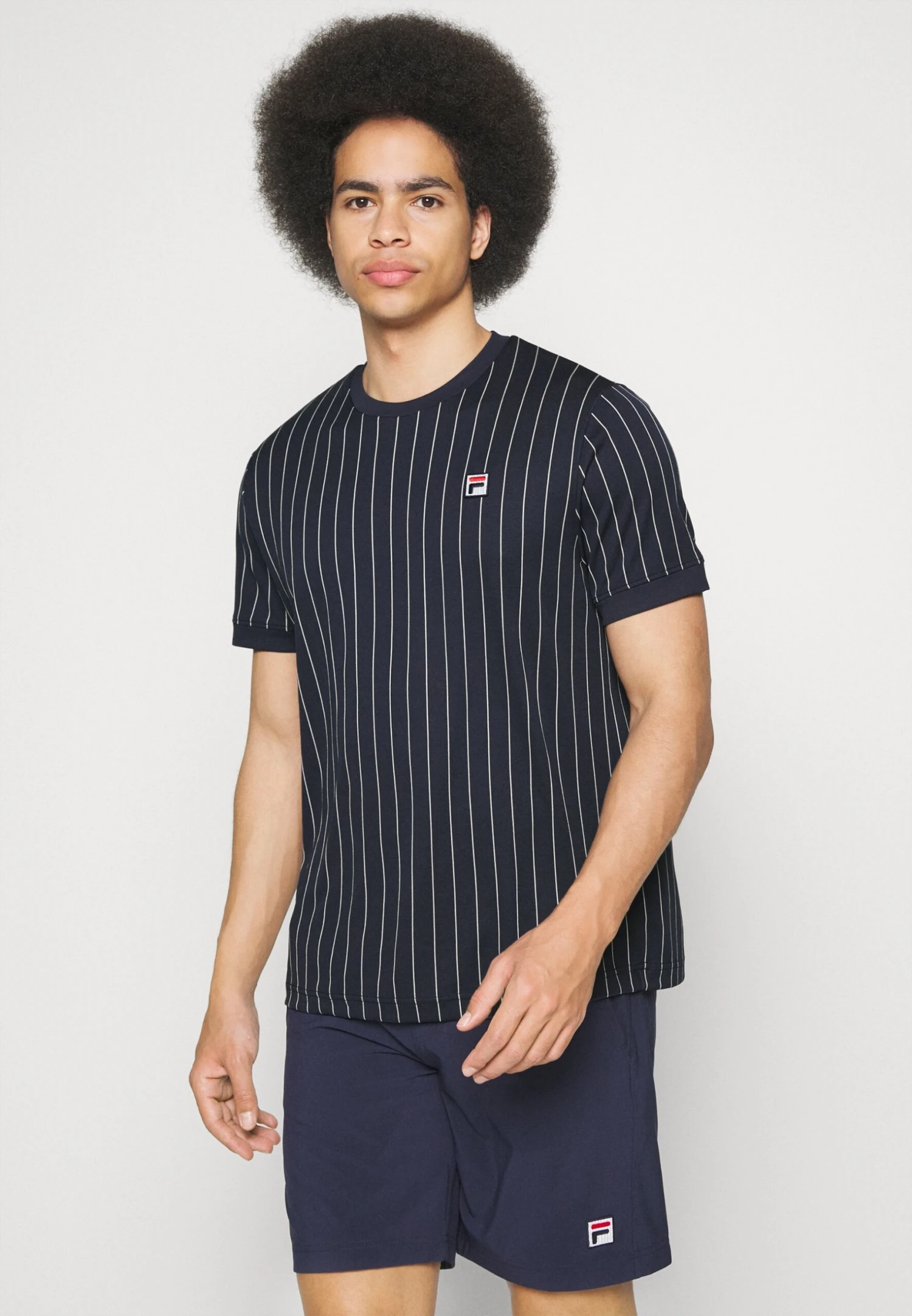 Fila Stripes - T-Shirt Print - Navy/White 1 Fila Stripes - T-Shirt Print - Navy/White