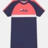 Fila Bamako Tee Dress - Jerseyjurk - Medieval Blue/Coral Paradise/Bright White