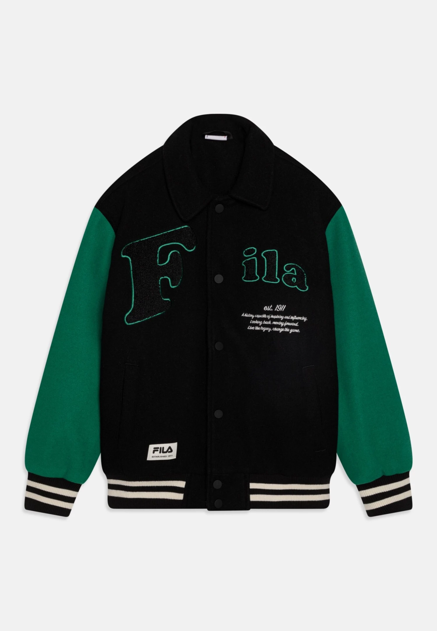 Fila Tuetingen Teen Unisex Varsity - Bomberjacks - Black/Verdant Green 1 Fila Tuetingen Teen Unisex Varsity - Bomberjacks - Black/Verdant Green