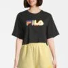 Fila Apparel Beuna Cropped Graphic Tee - T-Shirt Print - Black