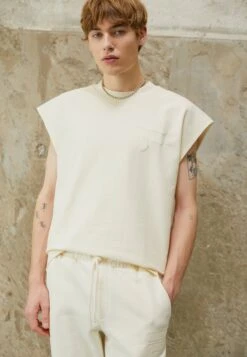 Fila Copertino Oversized Tank - T-Shirt Print - Antique White