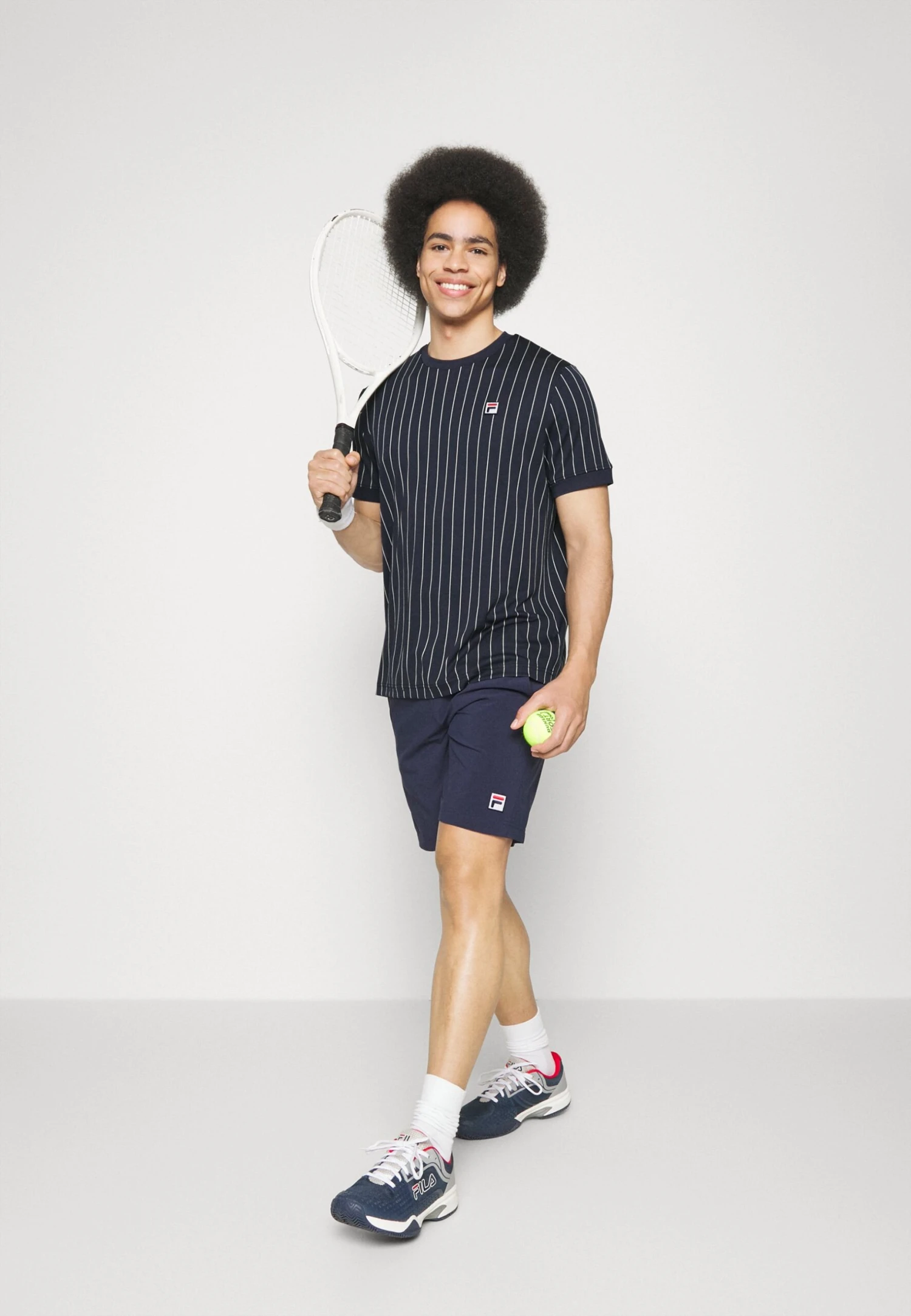 Fila Stripes - T-Shirt Print - Navy/White 2 Fila Stripes - T-Shirt Print - Navy/White - Afbeelding 2